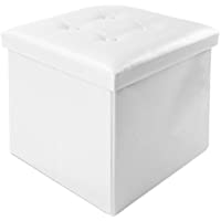 Todeco - Almacenamiento Banco- Almacenamiento Otomano Plegable de Cuero - Carga máxima: 150 kg - Material: Imitación de…